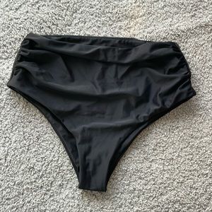Black high waist Brazilian cut swim bottoms